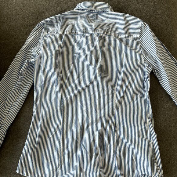 Men's Button Down Long Sleeve Striped Shirt - Picture 4 of 6